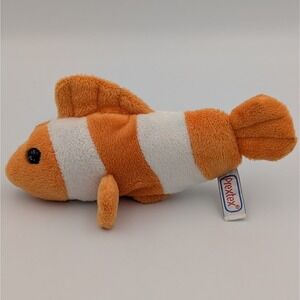 Prextex Clownfish Orange White Striped Plush Ocean Animal Small Stuffed Toy Nemo